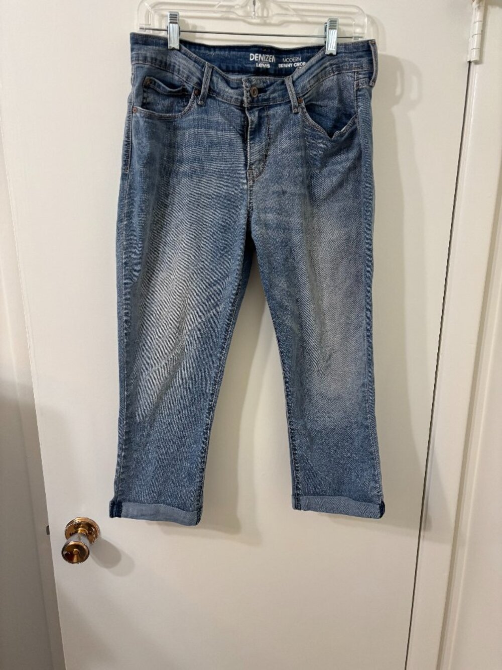 DENIZEN Levi's MODERN SKINNY CROP  Womens Size 12 Washed Blue 21"